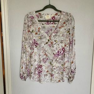 Maeve Anthropologie Printed Blouse Small